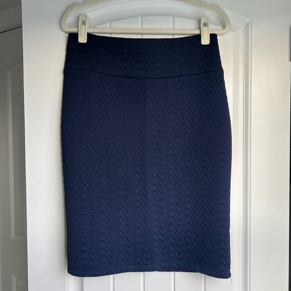 LuLaRoe Dark Blue Pencil Skirt - Picture 1 of 3